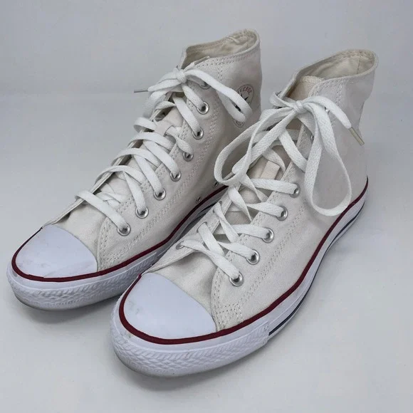 Converse Chuck Taylor All Star High Top White Canvas Sneakers M7650 Y2K M 10 W12 - Picture 3 of 13